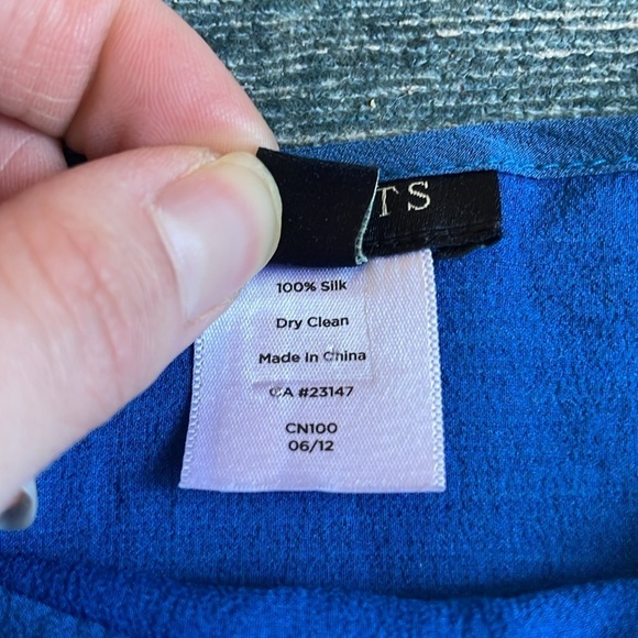 Talbots Blue Paisley Silk Kaftan Pop Over Tunic Top - Picture 9 of 9